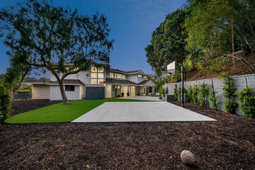 Wall Mural - Remodeled Los Angeles home yard with lush trees