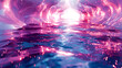 Future Visions: Surrealistic Cosmic Art in Liquid Metal Texture and Romantic Pink Colors - Ultra Clear 8K Rendering