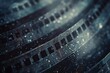 A close-up of a film strip capturing the essence of nostalgia and storytelling through its textured grain.