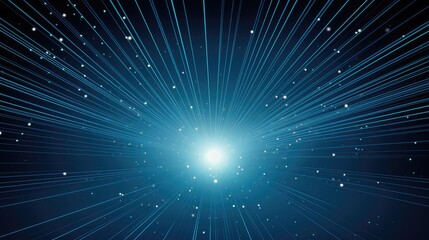 Poster - Galactic Burst of Light in Dark Blue Space