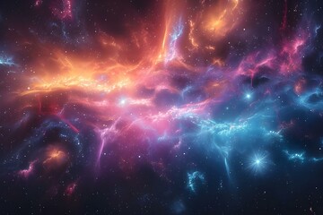 Wall Mural - cosmic symphony: nebulae crescendo in minimalist harmony. concept cosmic symphony, nebulae, minimali