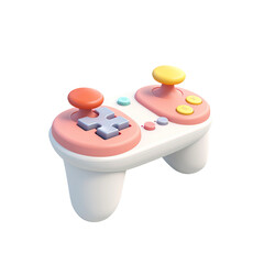 Sticker - Video game joystick, 3D style, isolated on blank background.