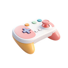 Sticker - Video game joystick, 3D style, isolated on blank background.