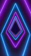 portrait blue and purple futuristic tunnel abstract beam, club concepts corridor discotheque effect, illuminated fluorescent electronic glowing background