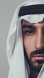 Portrait of a Handsome Man in Traditional Arab Attire