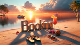 Fototapeta Panele - booking online concept, travel destination, summer vacation planning	