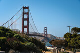 Fototapeta Londyn - The Golden Gate Bridge seen from Joseph Strauss Legacy Circle in the Presidio District of San Francisco, California