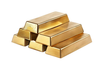 Golden bars ingot stack that high value in business market isolated on background, financial gold stock and global market.