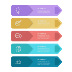 Wall Mural - Arrow infographic template for business Timeline diagram with 5 steps topic, vector infographic timeline presentation.