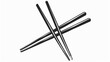 cartoon character eating chopsticks or Chinese chopsticks. Kitchen utensils icon. only black and white