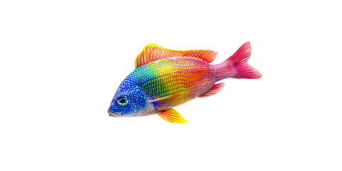 Wall Mural -  rainbow fish isolated on white background