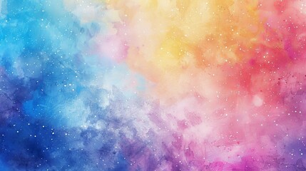 Wall Mural - the background is textured watercolor paper with an abstract galaxy pattern.