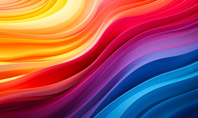Wall Mural - Vibrant Colorful Curved Lines - Dynamic Flowing Gradient Background - Smooth Abstract Waves Pattern - Creative Artistic Backdrop Design