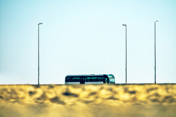 Wall Mural - Highway in the desert, mirage. Arabian Peninsula, motor vehicle