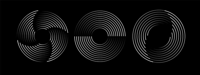 Wall Mural - speed lines in circle form. radial speed lines in circle form. black thick halftone dotted speed lin