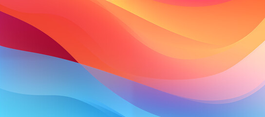 Wall Mural - colorful wavy abstract design with the sun setting in the background
