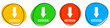 4 bunte Icons: Download - Button Banner