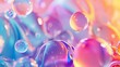 Abstract 3D art background. Holographic liquid blobs, soap bubbles, metaballs....