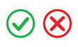 Symboles de questionnaire et de sondage : correct et incorrect, cochés validé et refusé, coche cases vrai et faux - VALIDE ROND V1 - Illustrations vectorielles