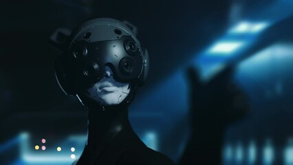 Wall Mural - the robot points a finger warning of the consequences