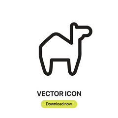 Fototapete - Camel icon vector. Linear-style sign for mobile concept and web design. Camel symbol illustration. Pixel vector graphics - Vector.	

