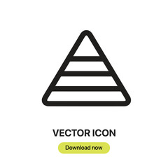Leinwandbilder - Pyramid icon vector. Linear-style sign for mobile concept and web design. Pyramid symbol illustration. Pixel vector graphics - Vector.	
