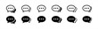 © Evolvect - Text Message icon set in line style. Chat message symbol, Chat speech bubble, Social media message sign. Vector illustration