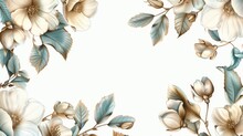 Floral Borders: A Vector Graphic Of A Frame Adorned With Intricate Flowers And Leaves