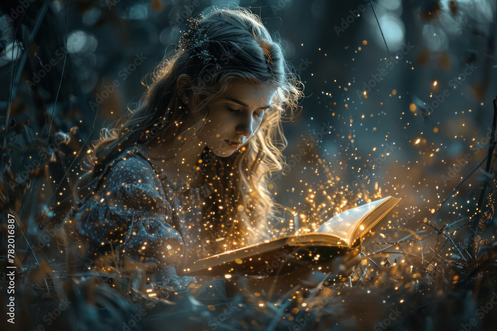 Amid the hushed whispers of the encroaching night, an enchantress ...