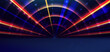 Abstract technology futuristic glowing neon blue and red light ray with speed motion movingon dark blue background.