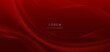 Abstract curved red lines shape on red background with lighting effect and copy space for text. Luxury design style.