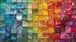 A colorful glass tiles are stacked together to make a pattern, AI