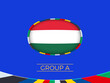 Hungary flag for 2024 European football tournament, national team sign.