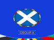 Scotland flag for 2024 European football tournament, national team sign.