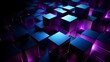 Futuristic Cubic Glow:Luminous 3D Cubes in Electric Hues against a Darkened Backdrop