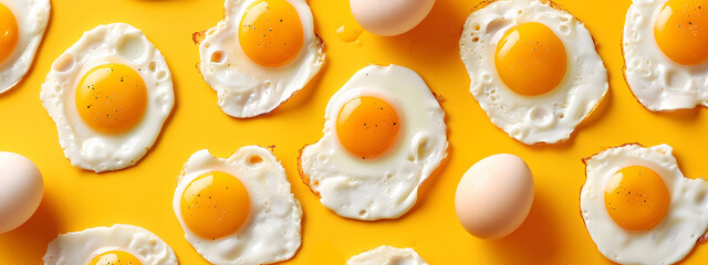 Wall Mural - Fried eggs background