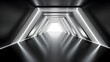 Luminous Geometric Tunnel:A Modern Futuristic Sci-Fi Passage in Striking 3D Rendering