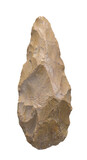 Fototapeta Paryż - Paleolithic flint tool. Acheulean chopper handaxe