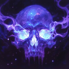 Wall Mural - Digital art of necromancer's skull