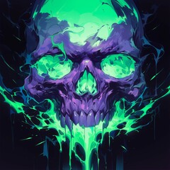 Sticker - Digital art of necromancer's skull