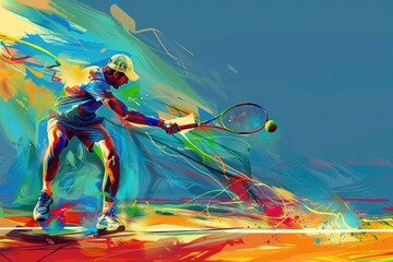 Wall Mural - Abstract tennis player