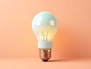 Wall Mural - Glowing light bulb isolated on background