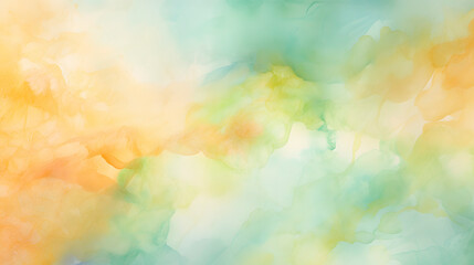 Wall Mural - Artistic orange and green watercolor paint abstract graphic poster web page PPT background
