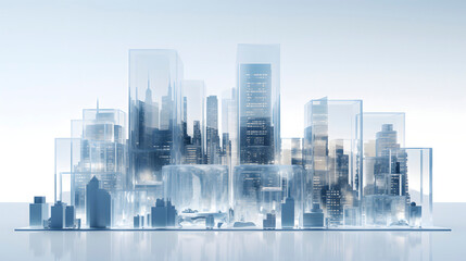 Digital future blue city scene graphics poster web page PPT background