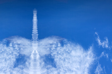 Wall Mural - Blue Sky with white clouds. Abstract backdrop for wallpaper .
