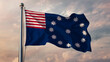 Easton Pennsylvania Waving Flag Against a Cloudy Sky