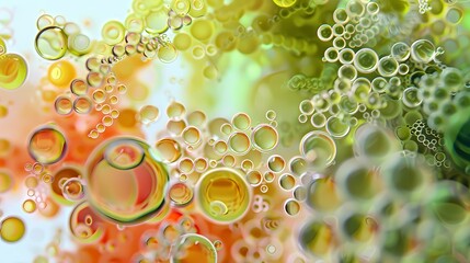 Wall Mural - Digital green bubble cell molecule poster background