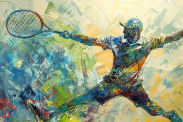 Wall Mural - Abstract tennis player