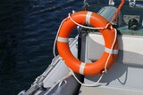Fototapeta Nowy Jork - Lifebelt on a boat in Italy