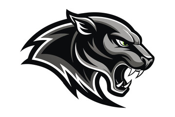 Wall Mural - black panther tattoo on a white background
